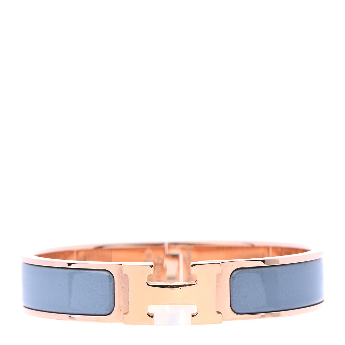 Enamel Narrow Clic Clac H Bracelet PM Bleu Lin