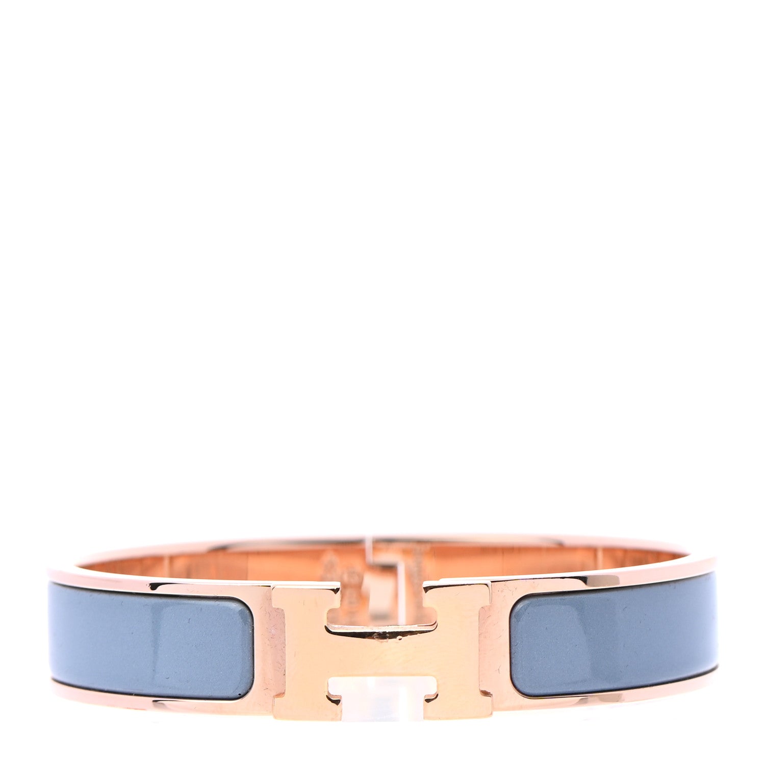 Hermes Enamel Narrow Clic Clac H Bracelet PM Bleu Lin 1 of 4