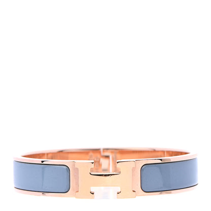 Hermes Enamel Narrow Clic Clac H Bracelet PM Bleu Lin 1 of 4