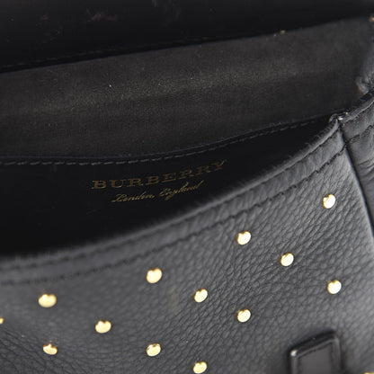 Burberry Soft Grain Calfskin Studded Baby Bridle Saddle Bag Black 8 of 13