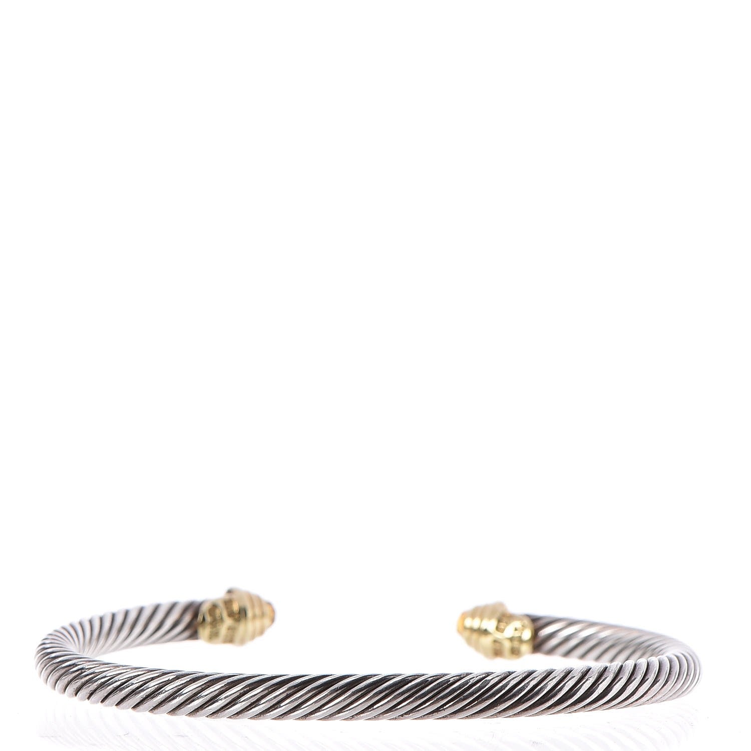 David Yurman Sterling Silver 18K Yellow Gold Citrine 4mm Cable Kids Bracelet 3 of 5