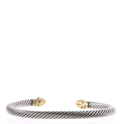 David Yurman Sterling Silver 18K Yellow Gold Citrine 4mm Cable Kids Bracelet 3 of 5