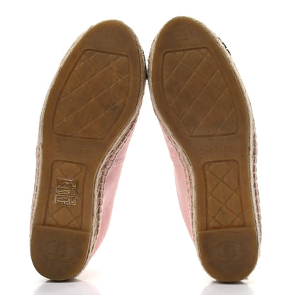 Chanel Denim Toile CC Espadrilles 36 Pink Black 5 of 9