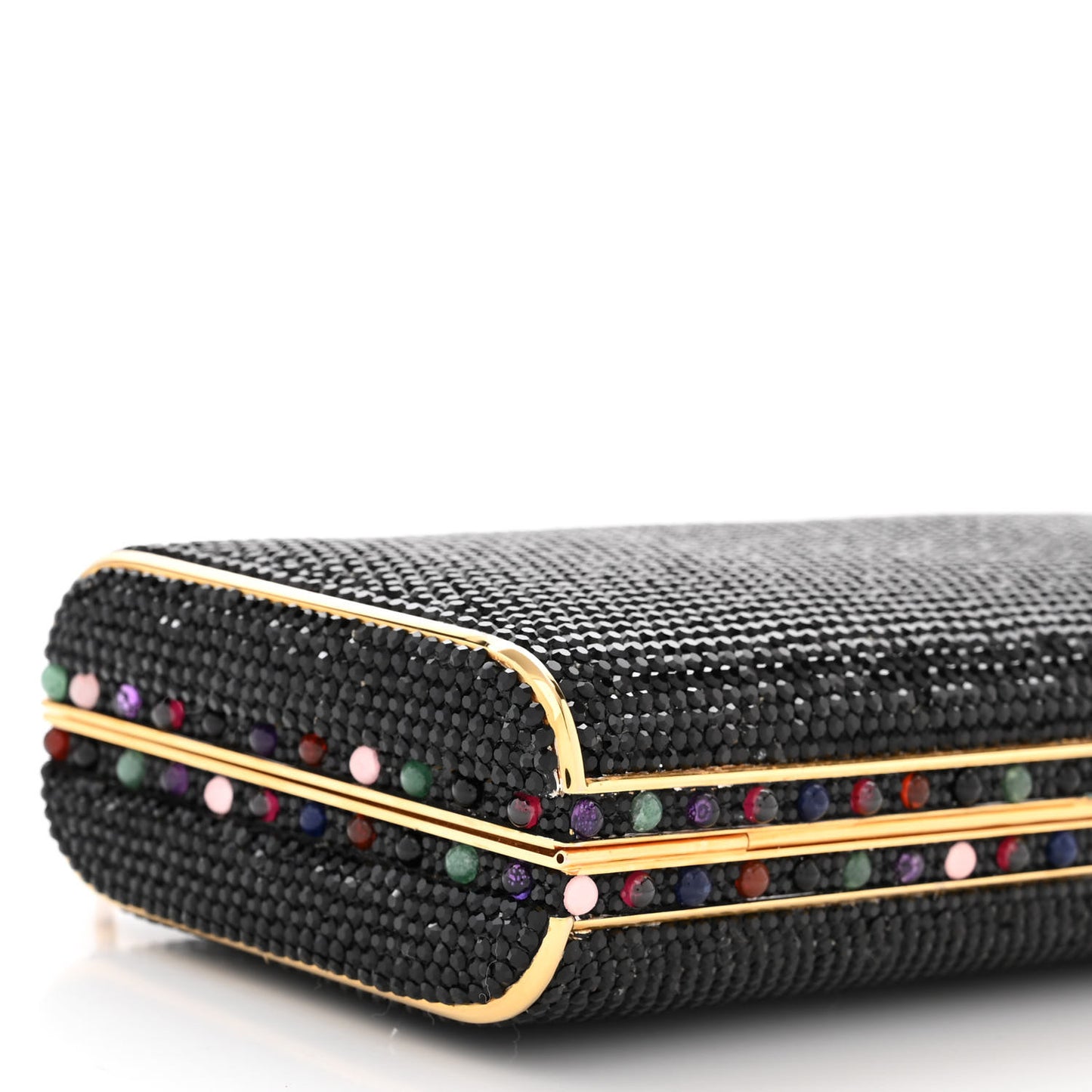 Swarovski Crystal Minaudiere Clutch Black