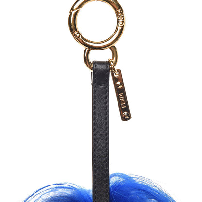 Fendi Lambskin Goat Fur Studded Punkarlito Bag Charm Blue 3 of 8