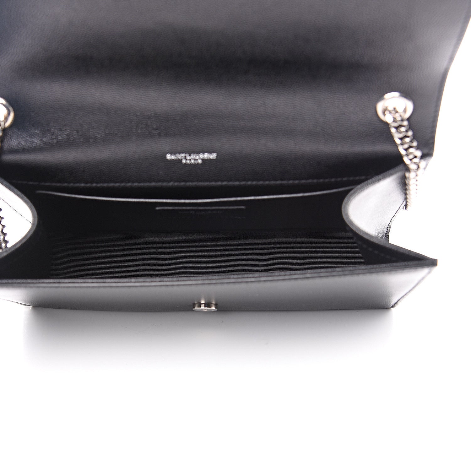 Saint Laurent Grain De Poudre Large Classic Monogram Kate Satchel Black 4 of 8