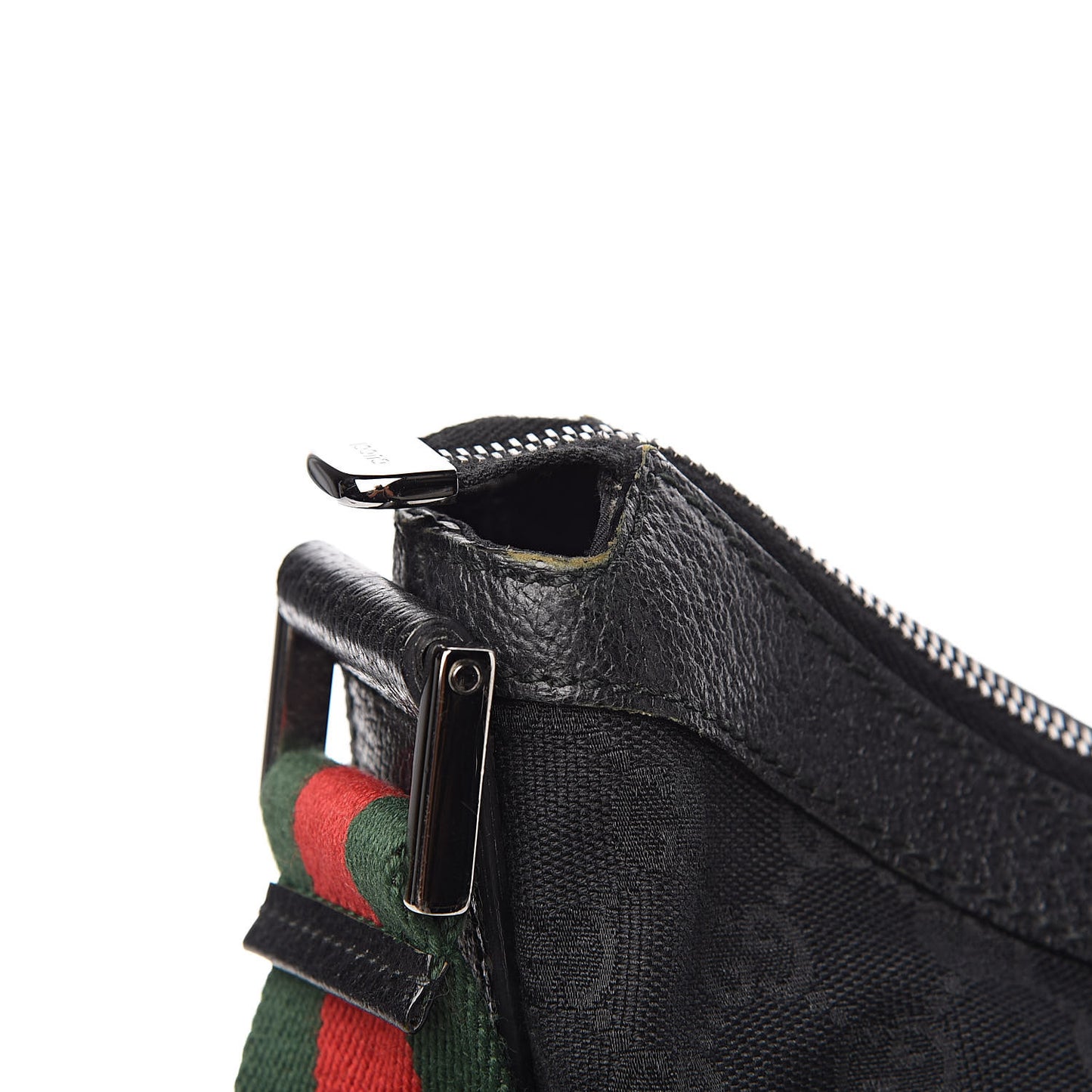 Monogram Web Medium Half Moon Hobo Black