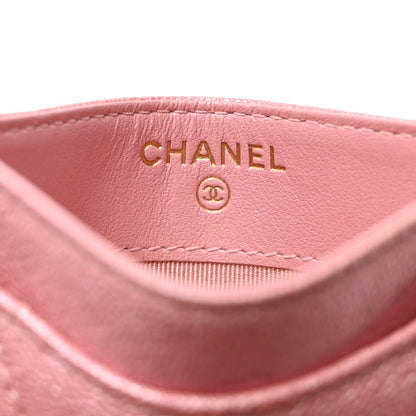 Chanel Iridescent Caviar Quilted Card Holder Pink 6 of 9