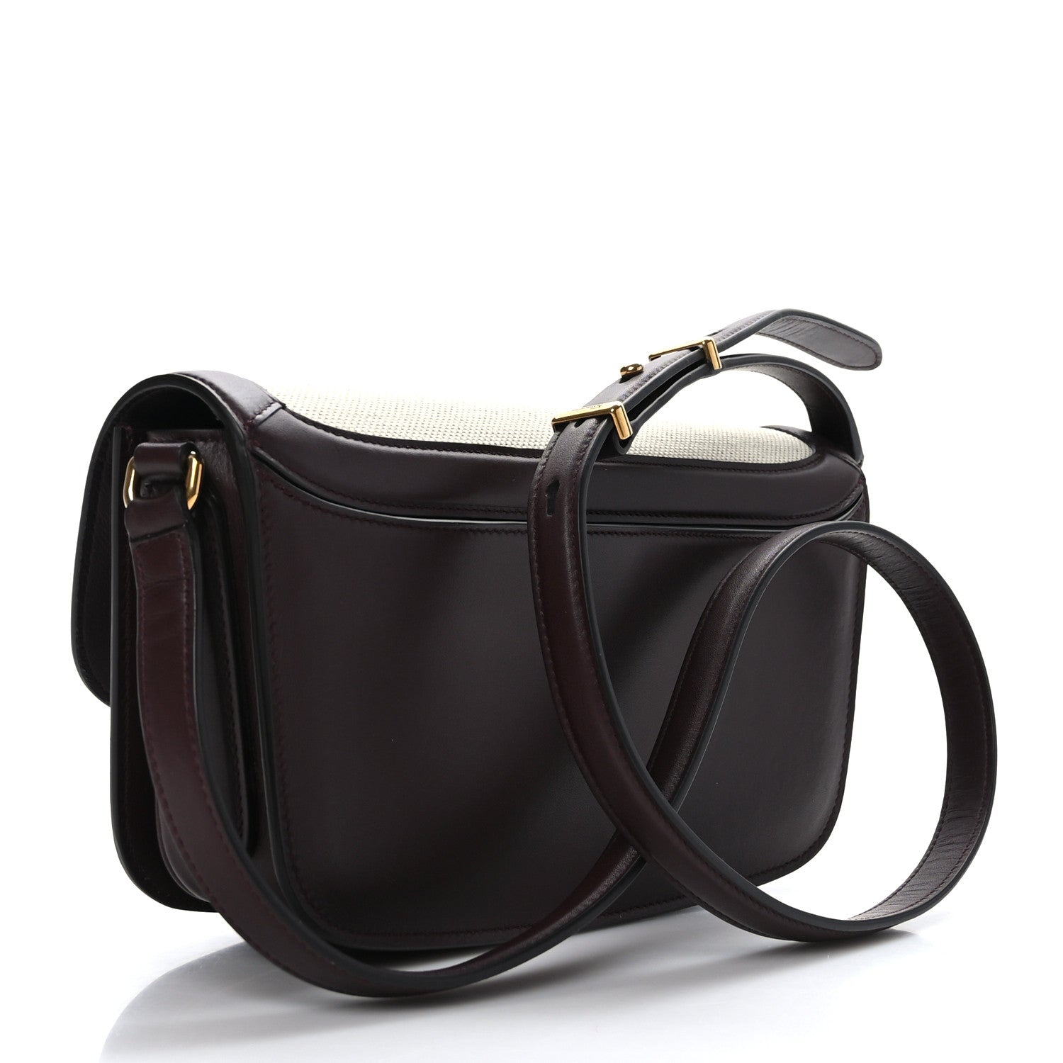 Salvatore Ferragamo Calfskin Canvas Small Trapezio Crossbody Burgundy 3 of 8