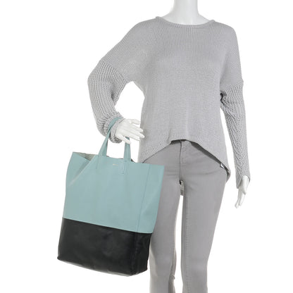 Celine Leather Vertical Bi-Color Cabas Light Blue Black 2 of 8