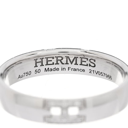 Hermes 18K White Gold Diamond Ever Herakles Wedding Band Ring 50 5.25 4 of 4
