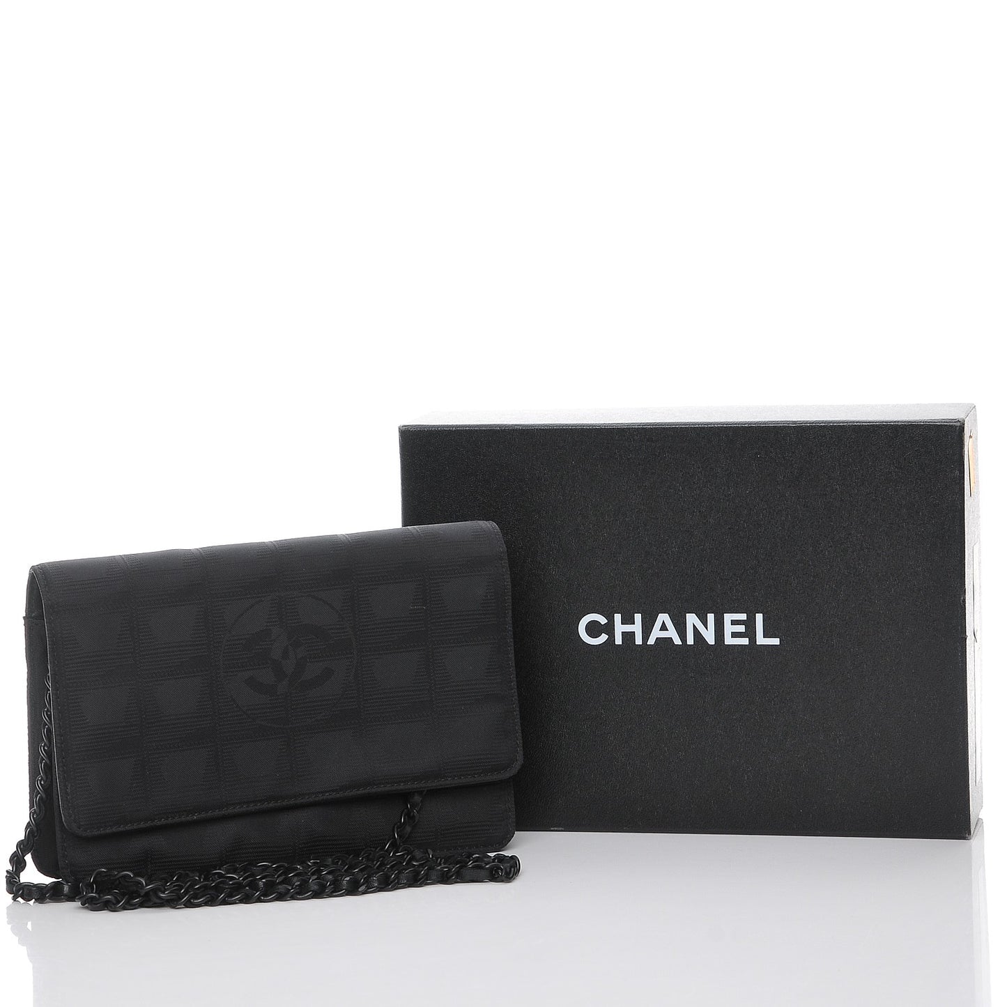 Nylon Travel Wallet On Chain WOC Black