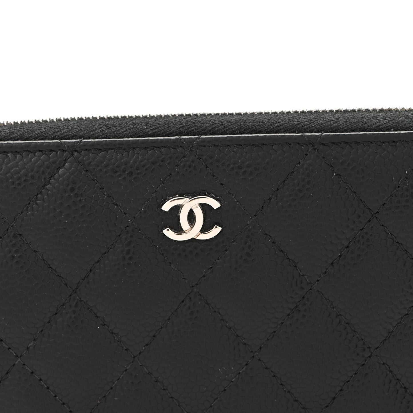 Caviar Quilted Large Gusset Zip Around Wallet Black