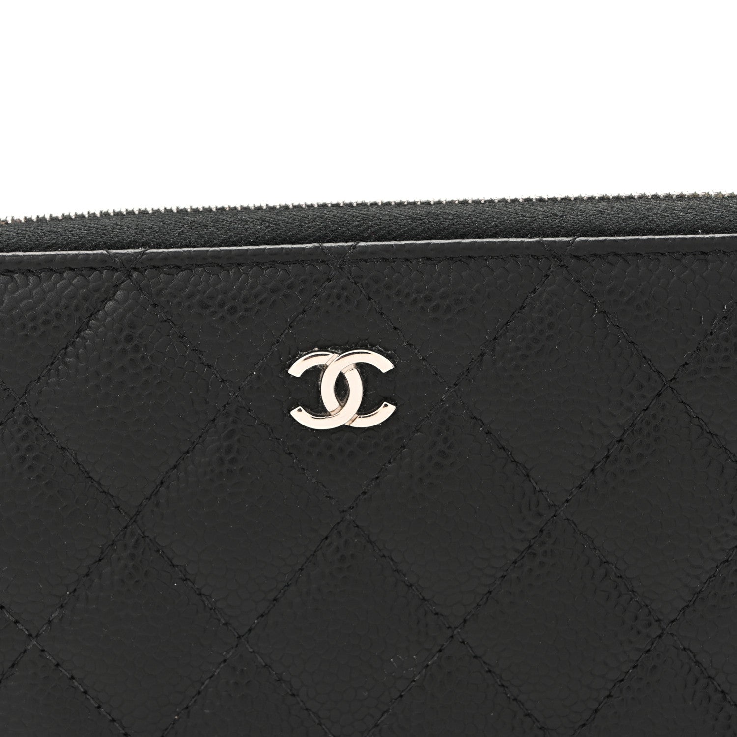 Chanel Caviar Quilted Large Gusset Zip Around Wallet Black 9 of 12