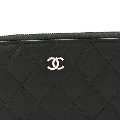 Chanel Caviar Quilted Large Gusset Zip Around Wallet Black 9 of 12