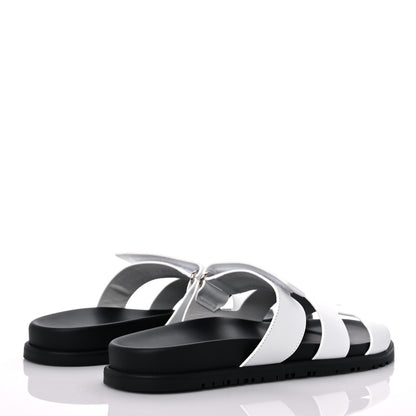 Hermes Calfskin Womens Chypre Sandals 40.5 White 4 of 8