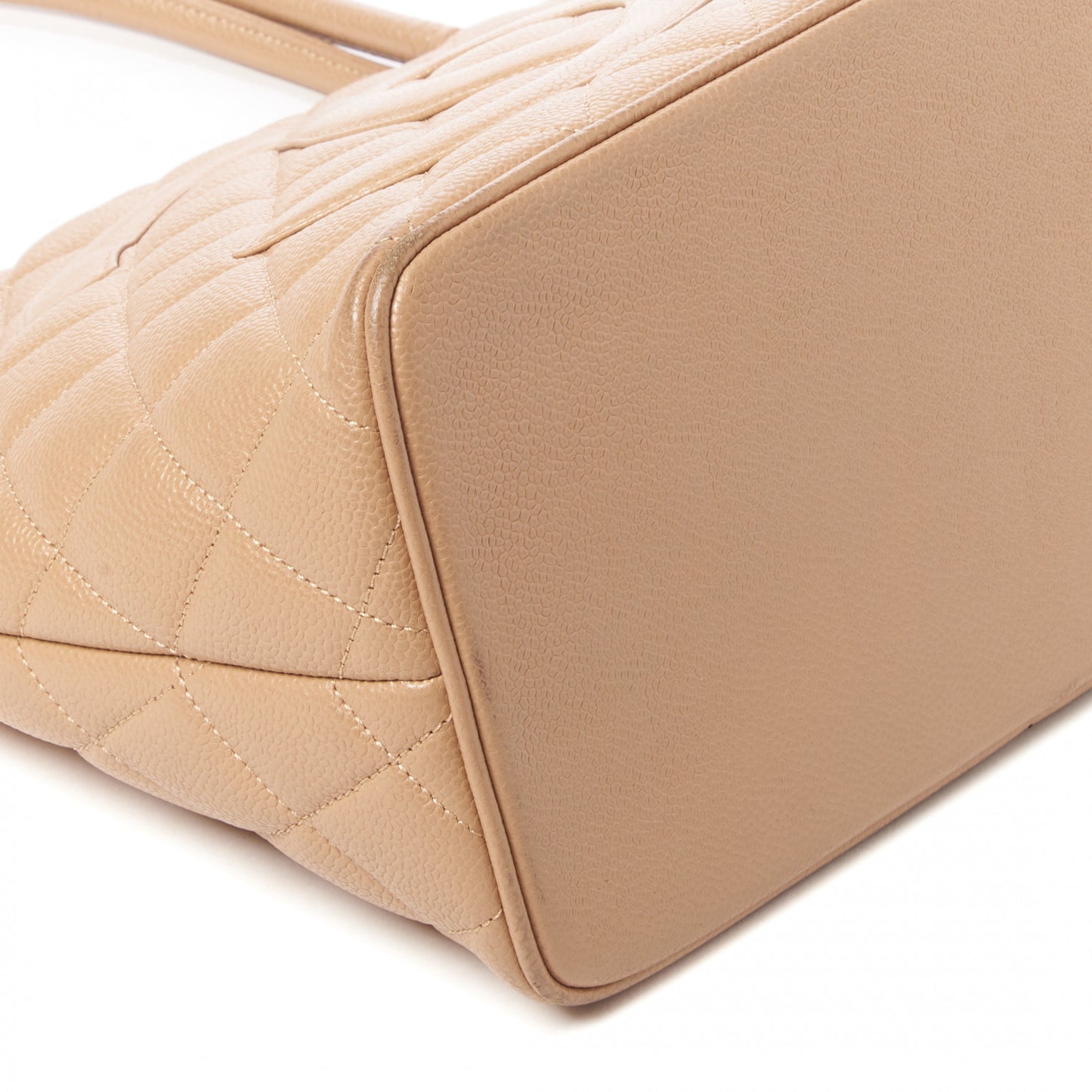 Caviar Quilted Medallion Tote Beige