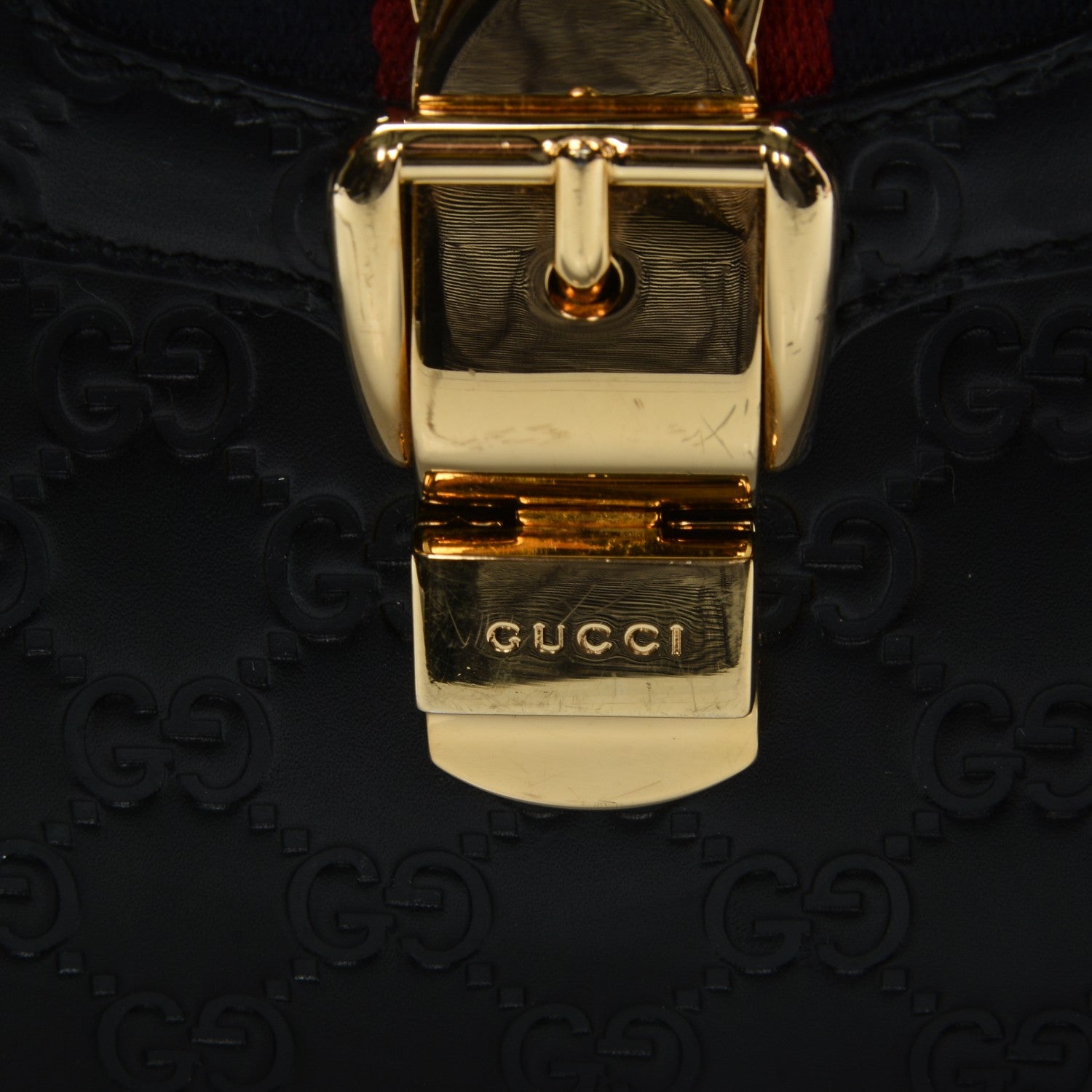 Gucci Guccissima Signature Medium Sylvie Top Handle Bag Black 8 of 8