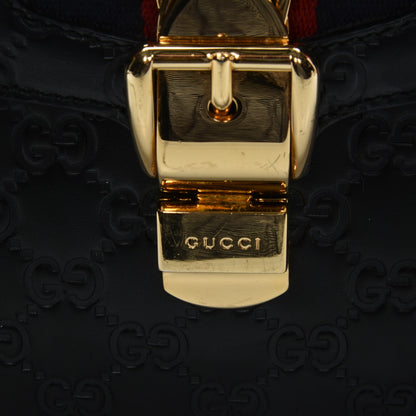 Gucci Guccissima Signature Medium Sylvie Top Handle Bag Black 8 of 8