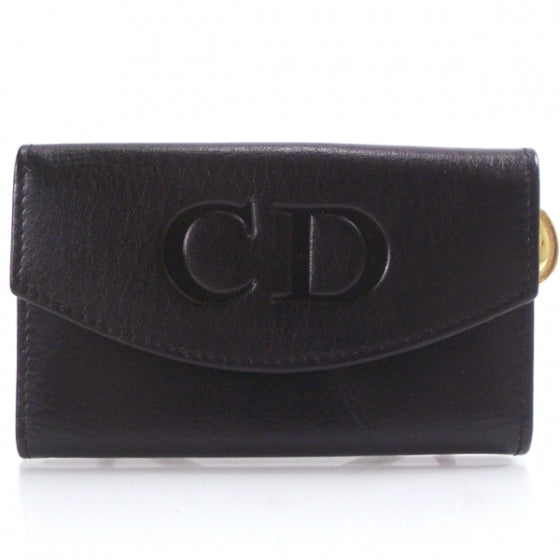 Leather 6 Key Holder Black
