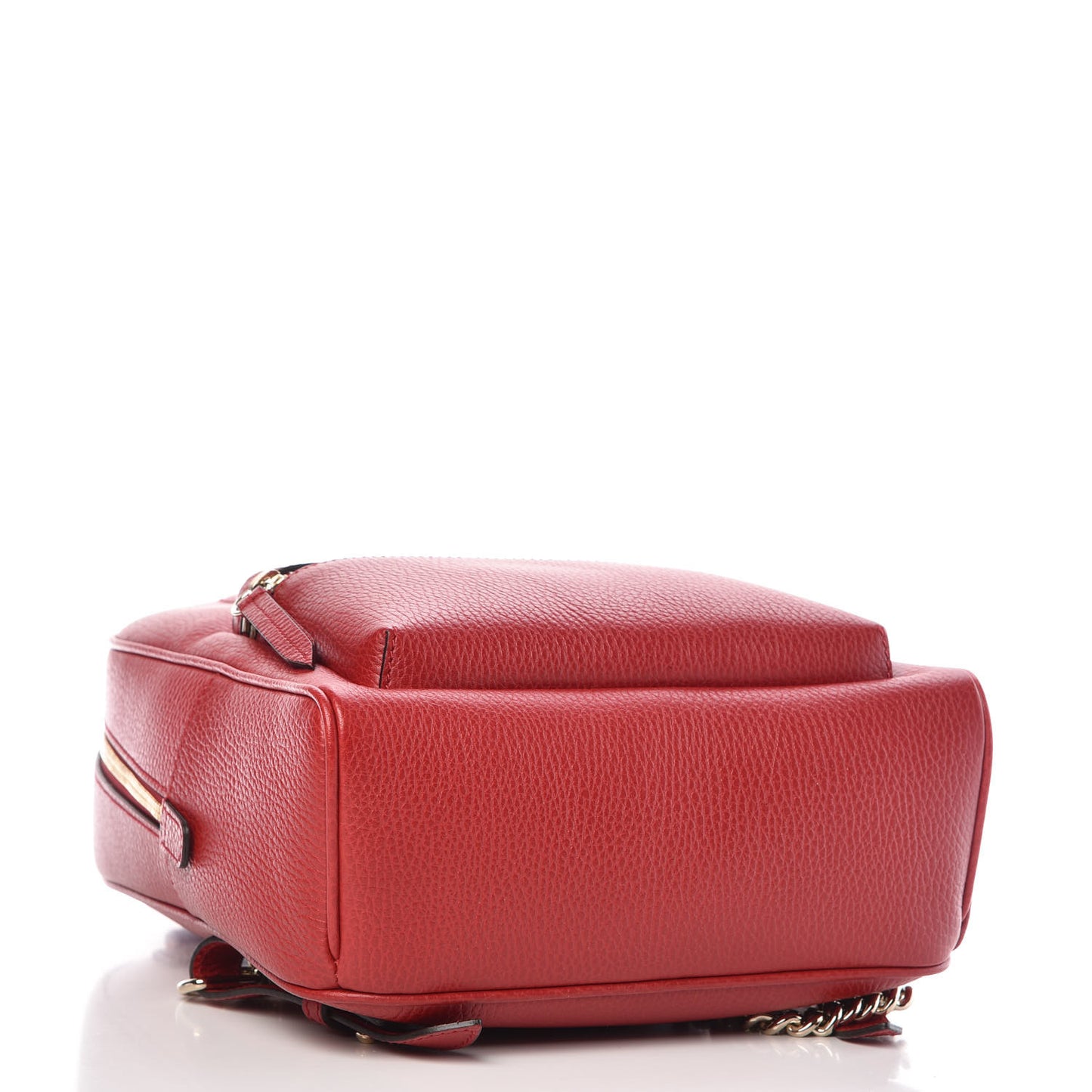 Pebbled Calfskin Soho Chain Backpack Red