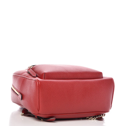 Gucci Pebbled Calfskin Soho Chain Backpack Red 4 of 10