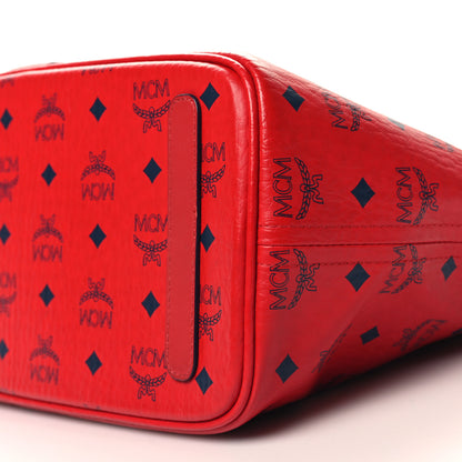 MCM Visetos Medium Liz Reversible Shopper Tote Ruby Red 14 of 19