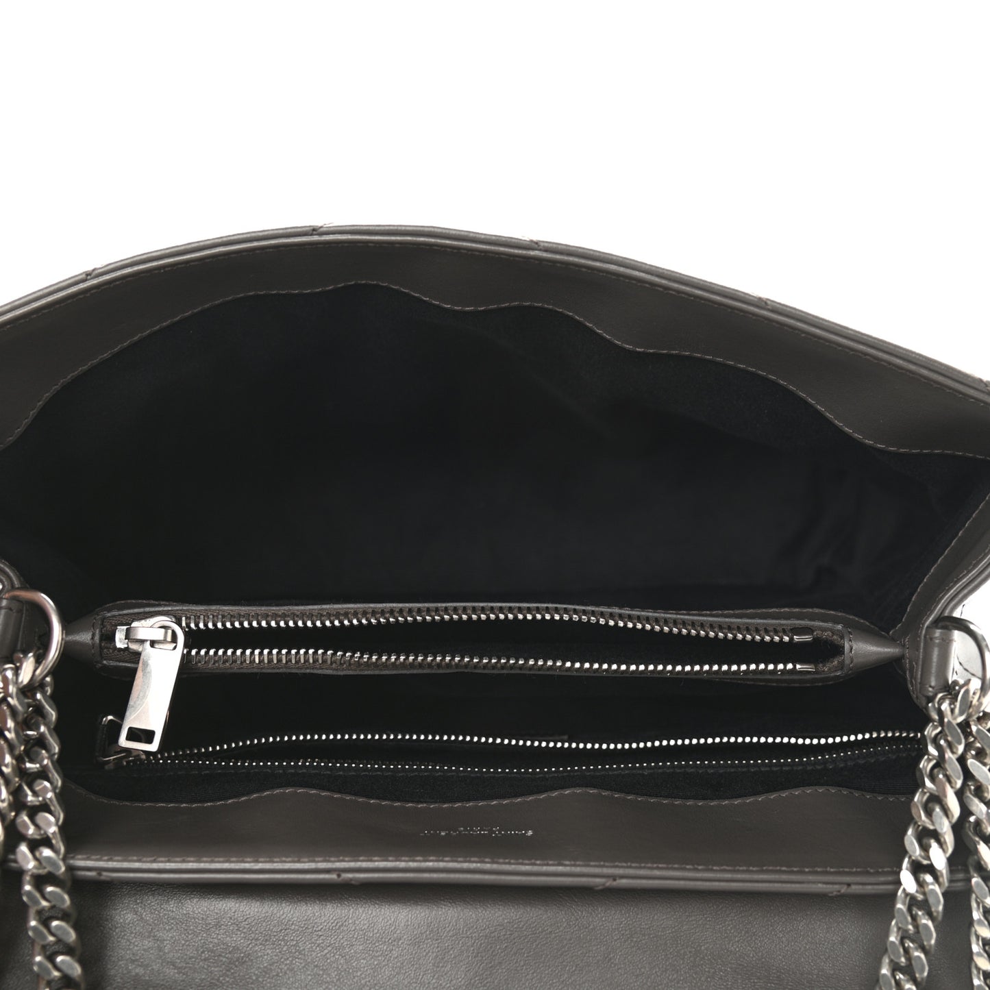 Calfskin Y Quilted Monogram Medium Loulou Chain Satchel Pebble