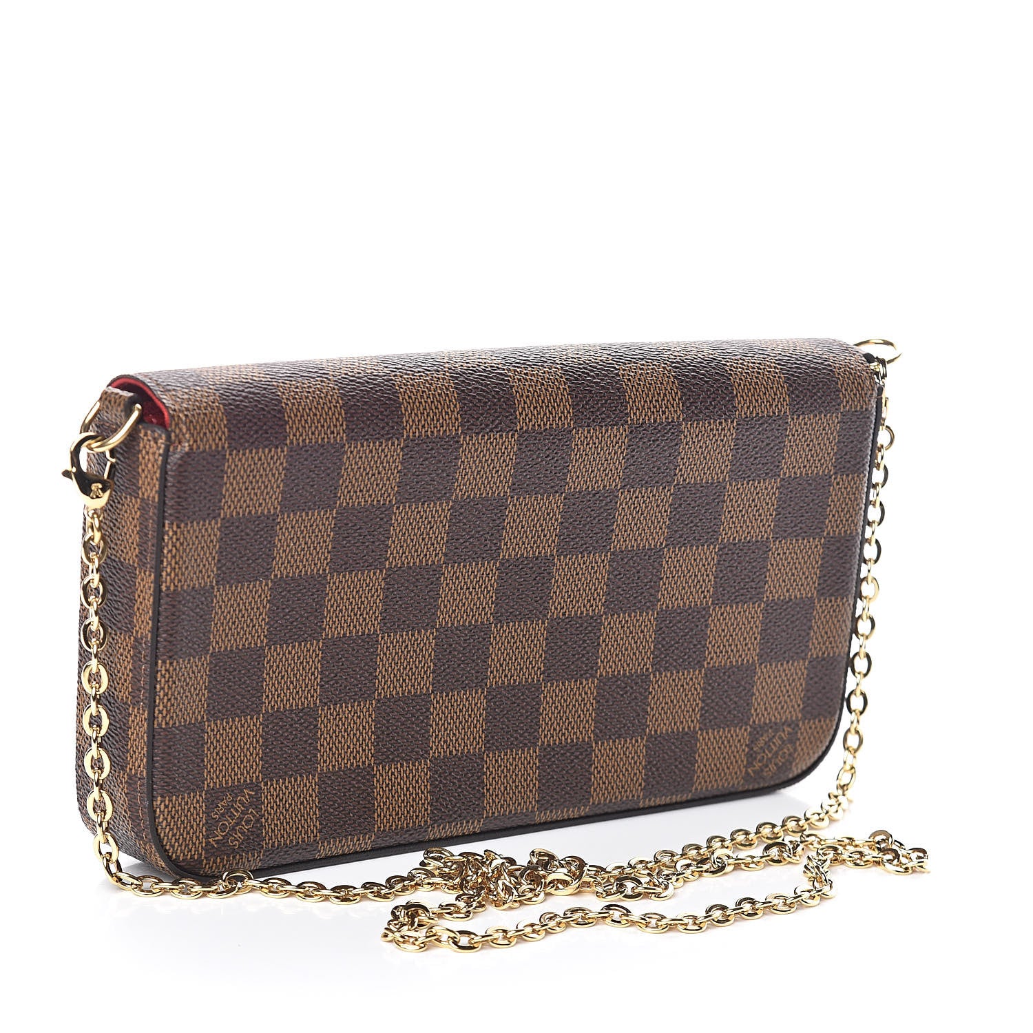 Louis Vuitton Damier Ebene Pochette Felicie Chain Wallet 3 of 9