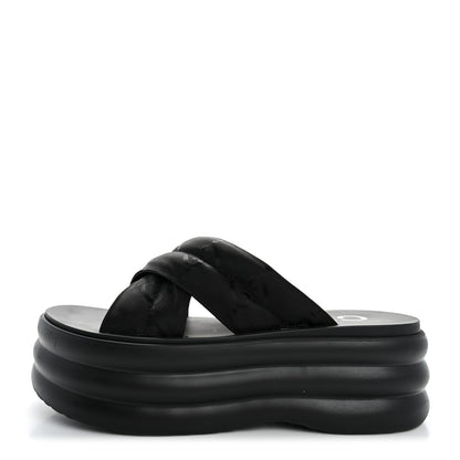 Gucci GG Nylon Platform Slide Sandals 39 Black 1 of 9