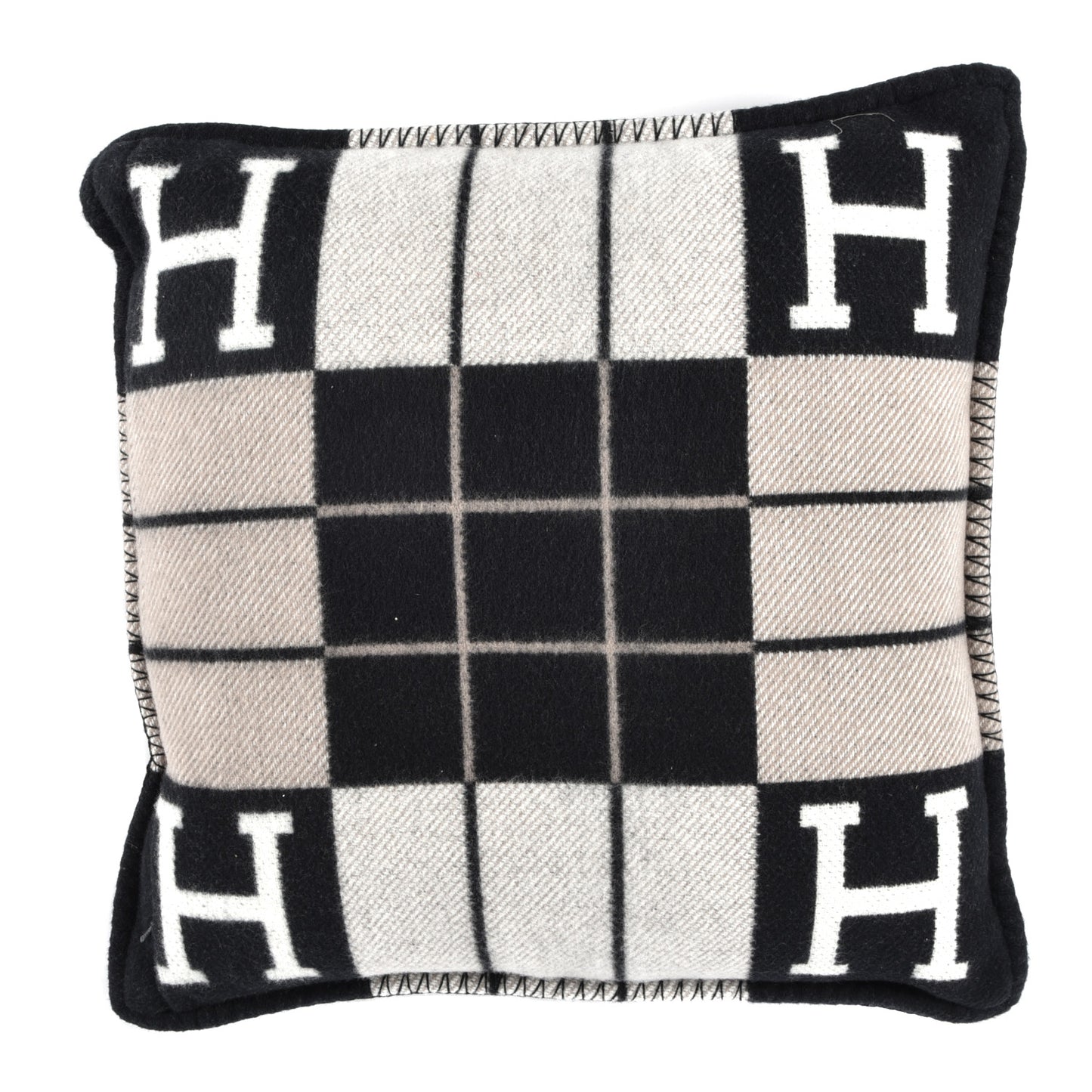 Wool Cashmere Avalon III Pillow PM Ecru Black
