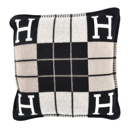 Hermes Wool Cashmere Avalon III Pillow PM Ecru Black 2 of 3