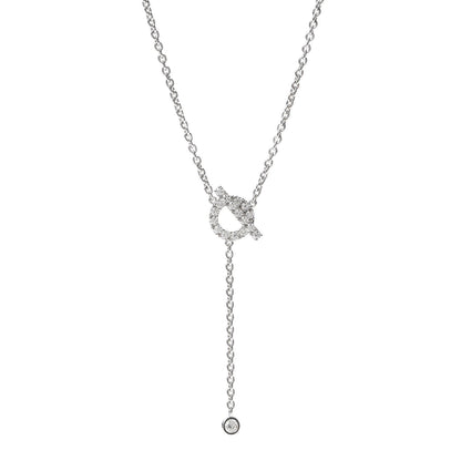 Hermes 18K White Gold Diamond Finesse Lariat Necklace 1 of 6