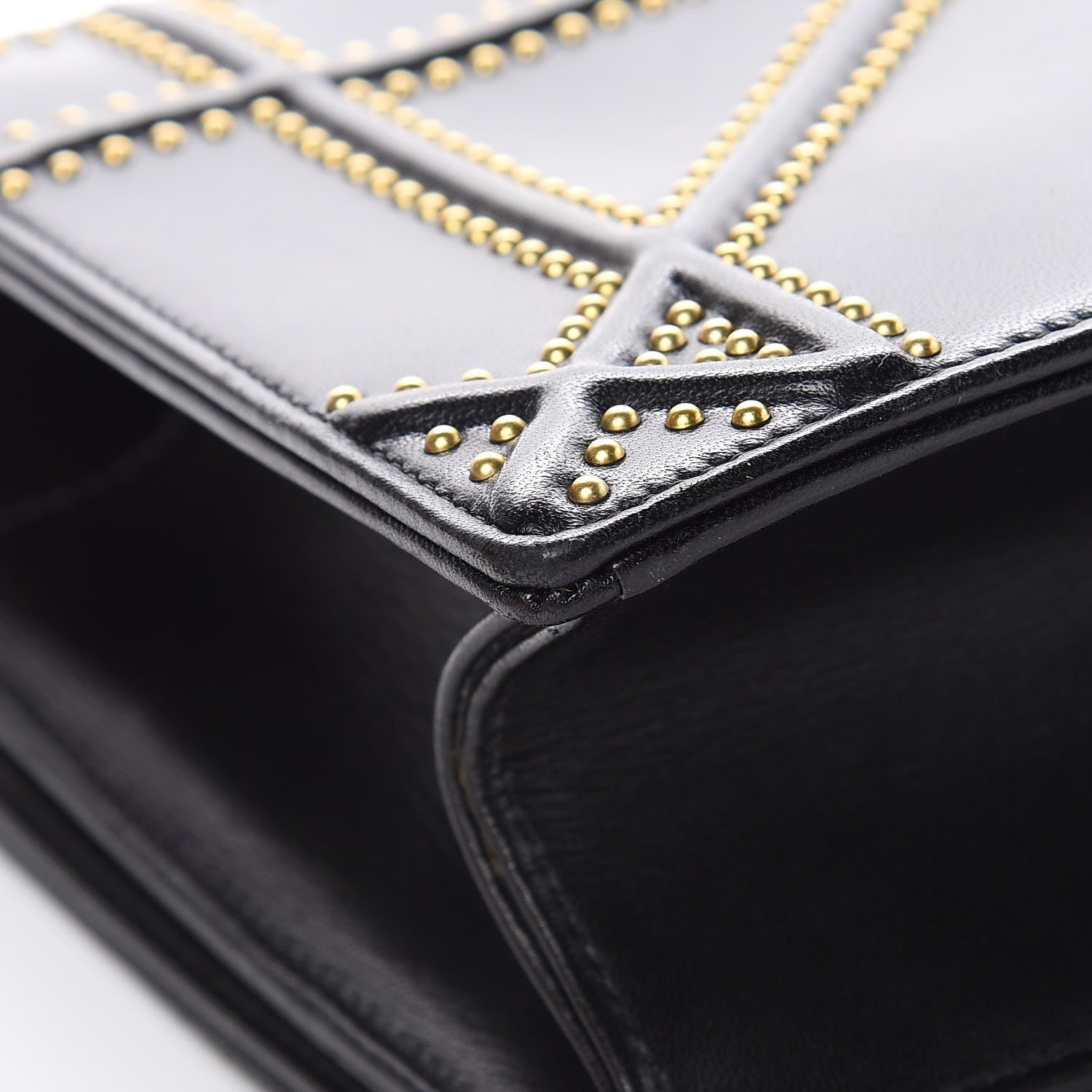 Christian Dior Lambskin Studded Medium Diorama Flap Bag Black 14 of 17