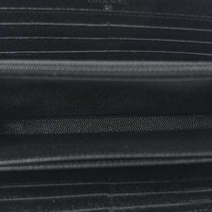 Chanel Caviar Quilted Boy Long Zip Around Wallet Black 5 of 8