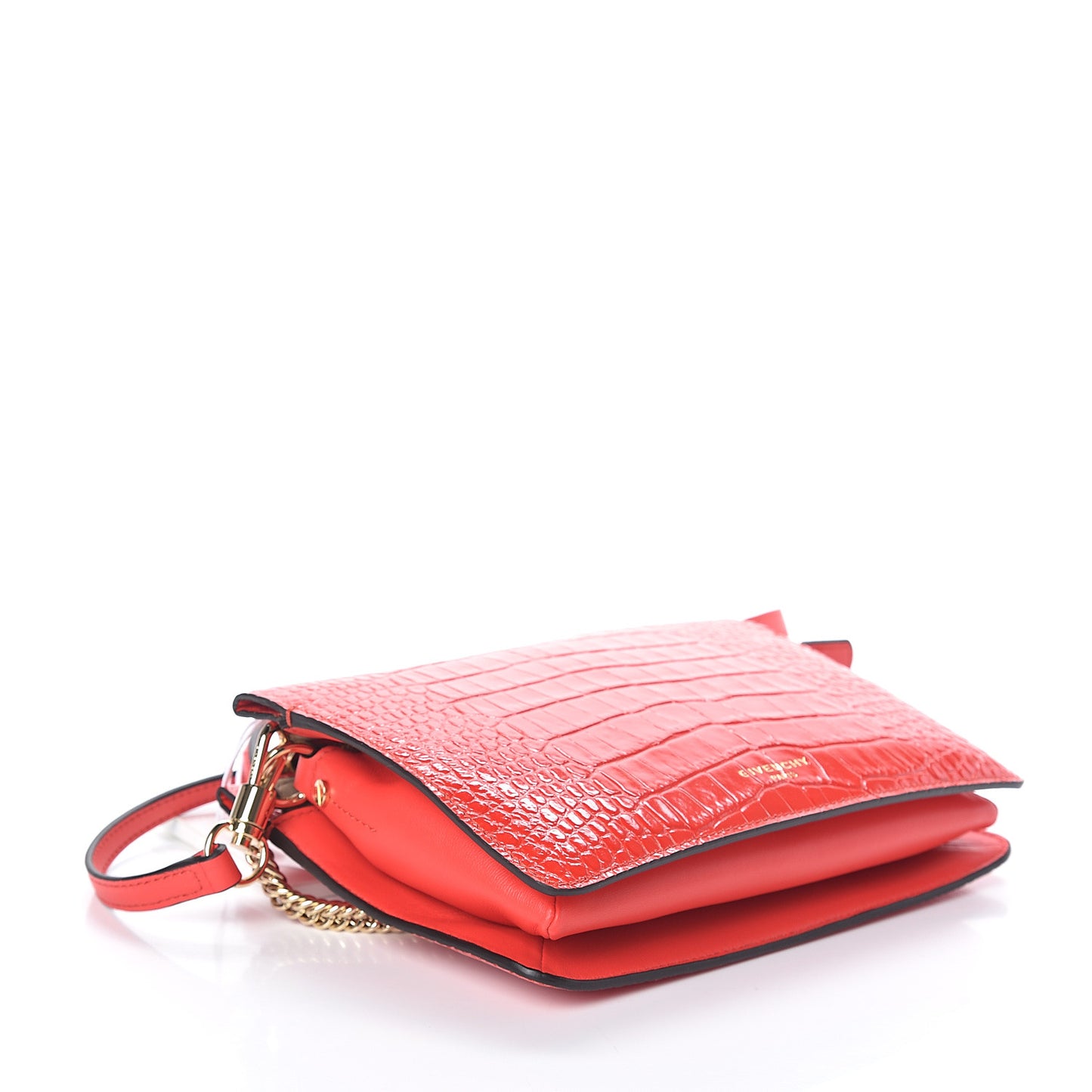 Calfskin Crocodile Embossed Cross 3 Crossbody Bag Red