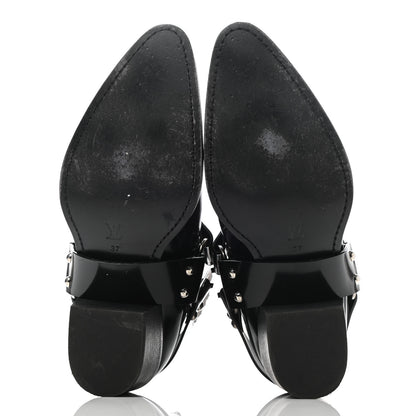 Louis Vuitton Calfskin Monogram Rhapsody Ankle Boots 37 Black 5 of 11