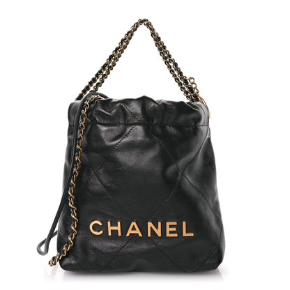 Chanel Shiny Calfskin Quilted Mini Chanel 22 Black 1 of 11