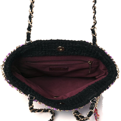 Chanel Tweed Large Shopping Chain Tote Black Multicolor 5 of 10