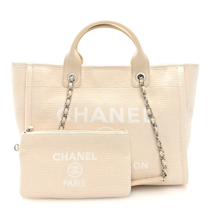 Chanel Mixed Fibers Small Deauville Tote White 3 of 11