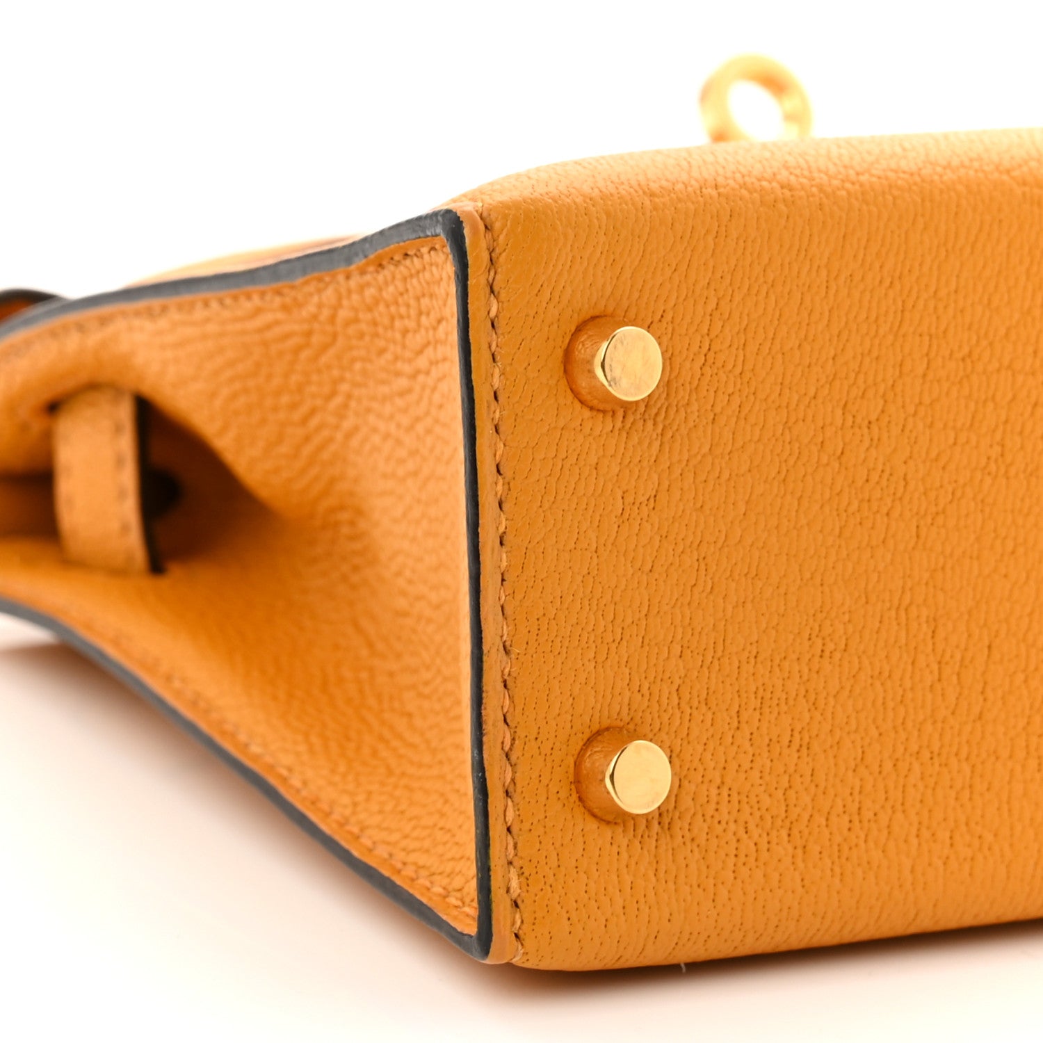Hermes Chevre Mysore Mini Kelly Sellier 20 Jaune D'or 9 of 10