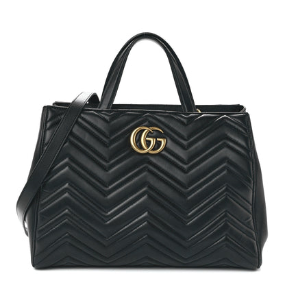 Gucci Calfskin Matelasse Medium GG Marmont Tote Black 1 of 12