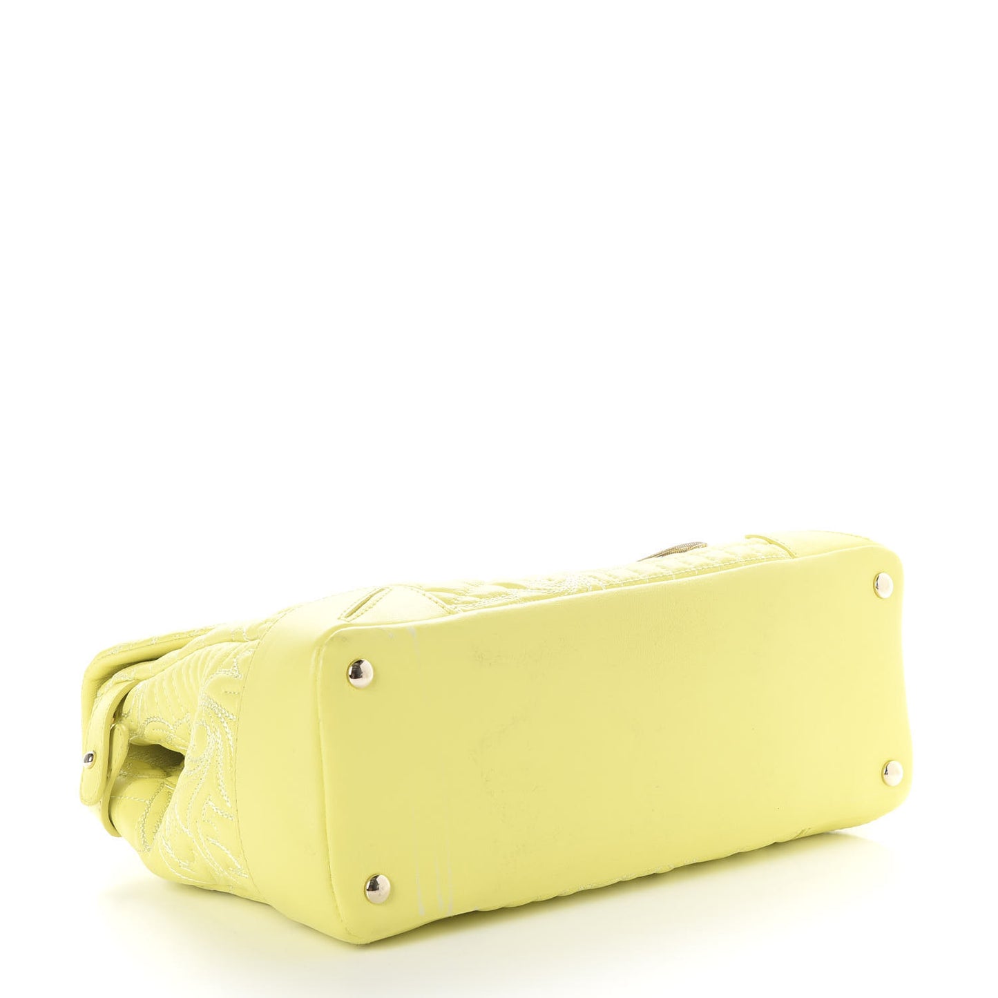 Barocco Quilted Nappa Altea Vanitas Satchel Yellow
