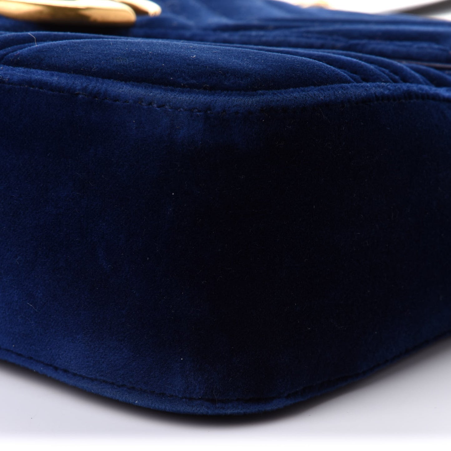 Velvet Matelasse Medium GG Marmont Shoulder Bag Cobalt Blue