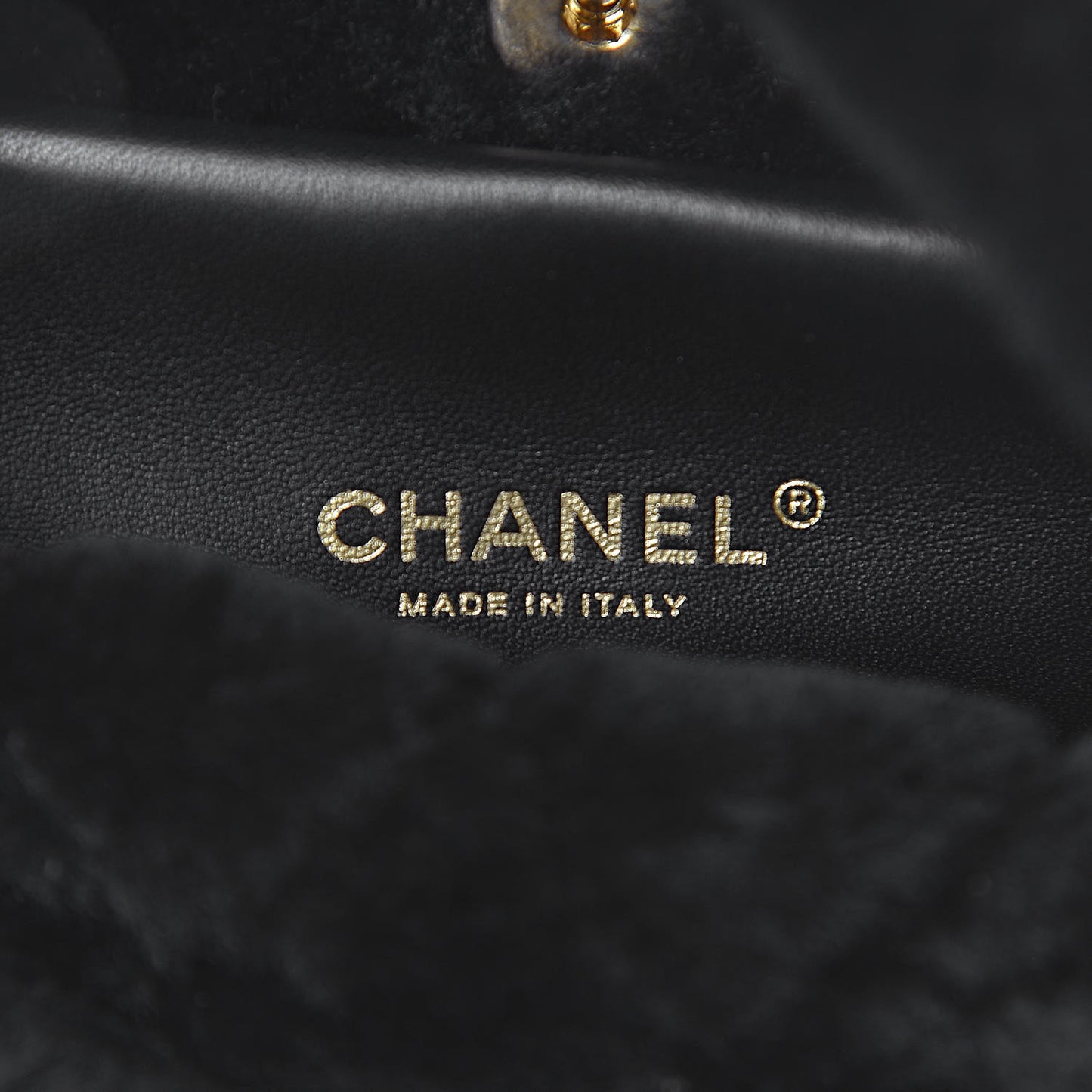Lambskin Shearling Quilted CC Backpack Black
