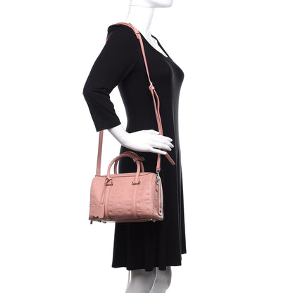 MCM Calfskin Ottomar Monogram Small Boston Bag Pink 2 of 10
