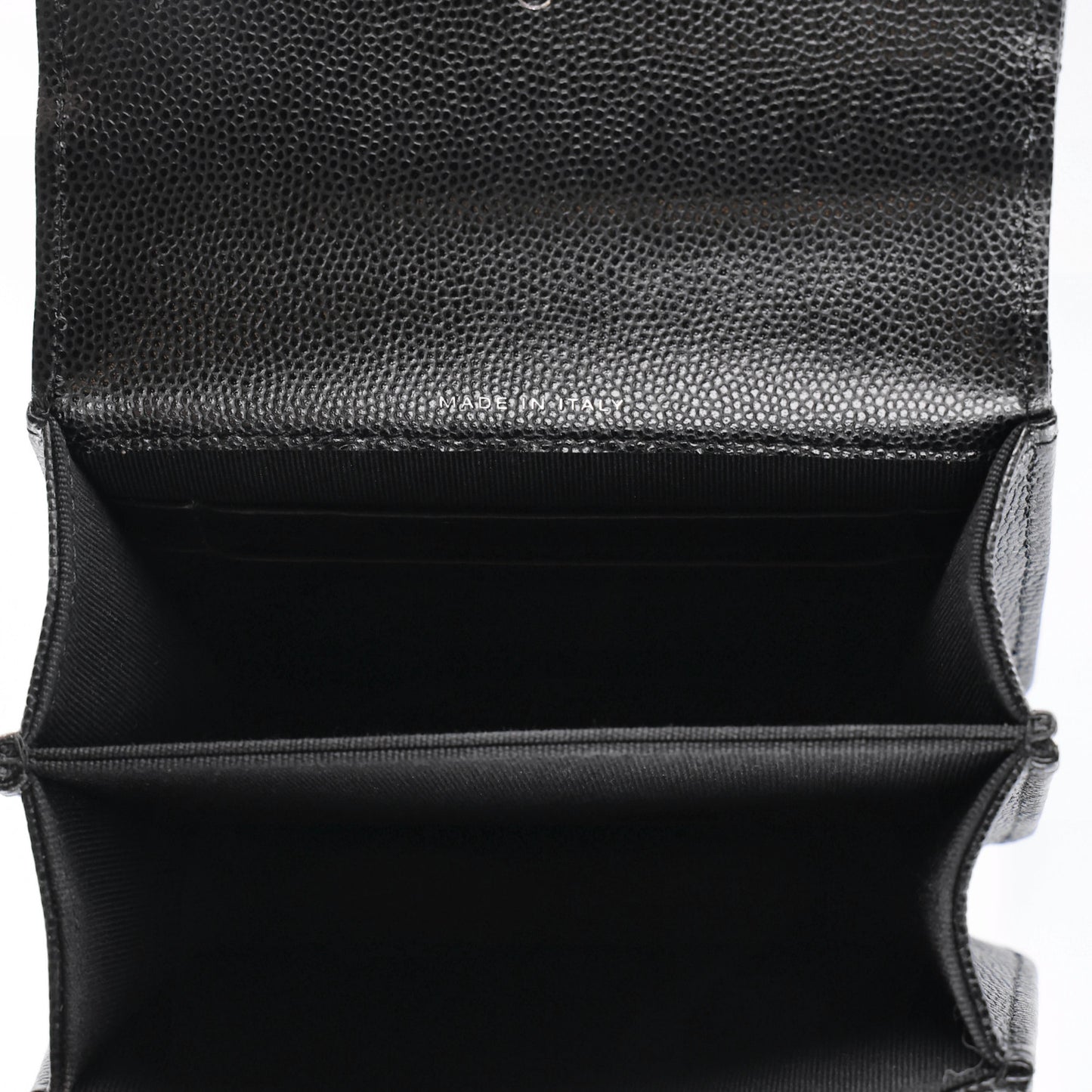 Caviar Quilted Pick Me Up Clutch With Chain Black