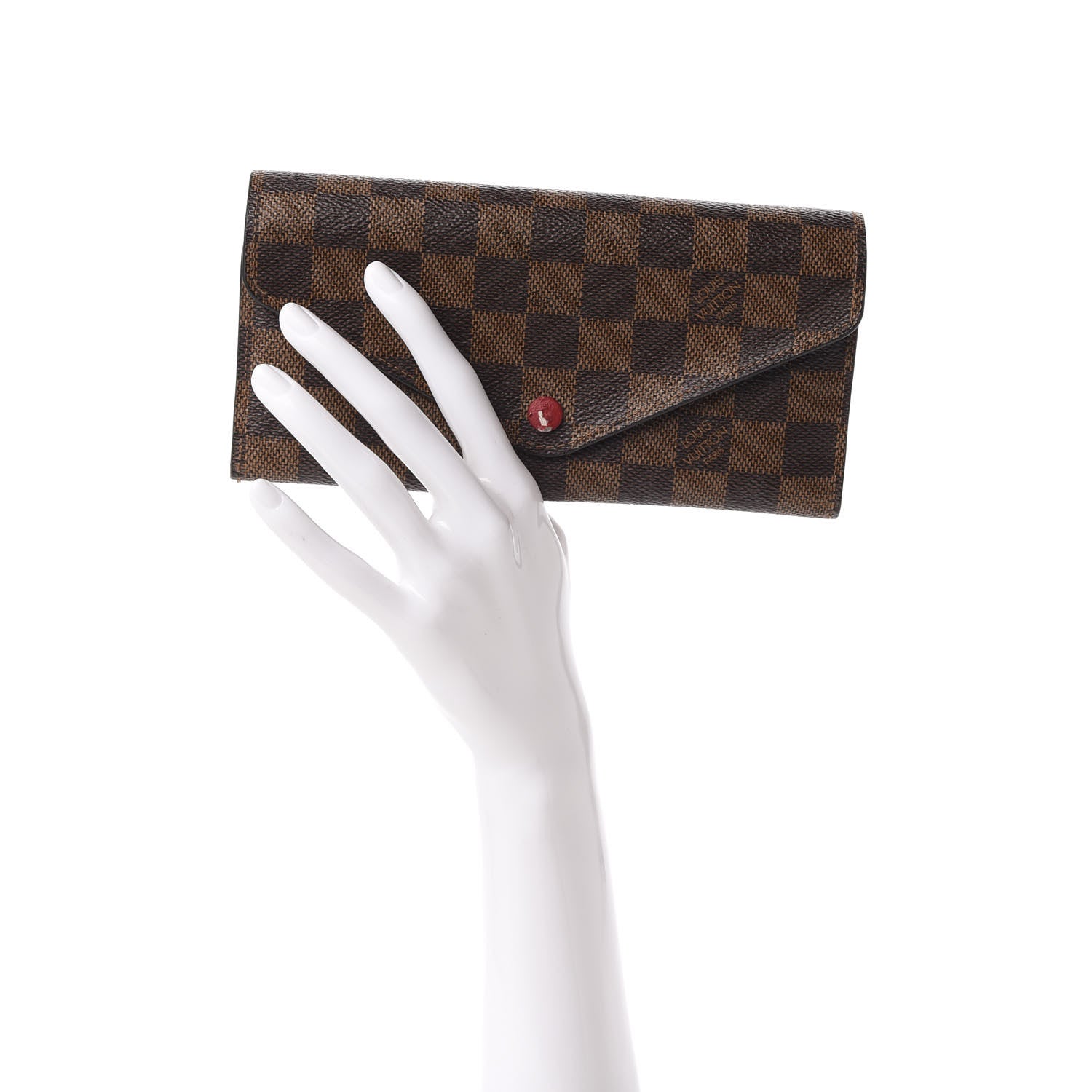 Louis Vuitton Damier Ebene Josephine Wallet Red 2 of 12