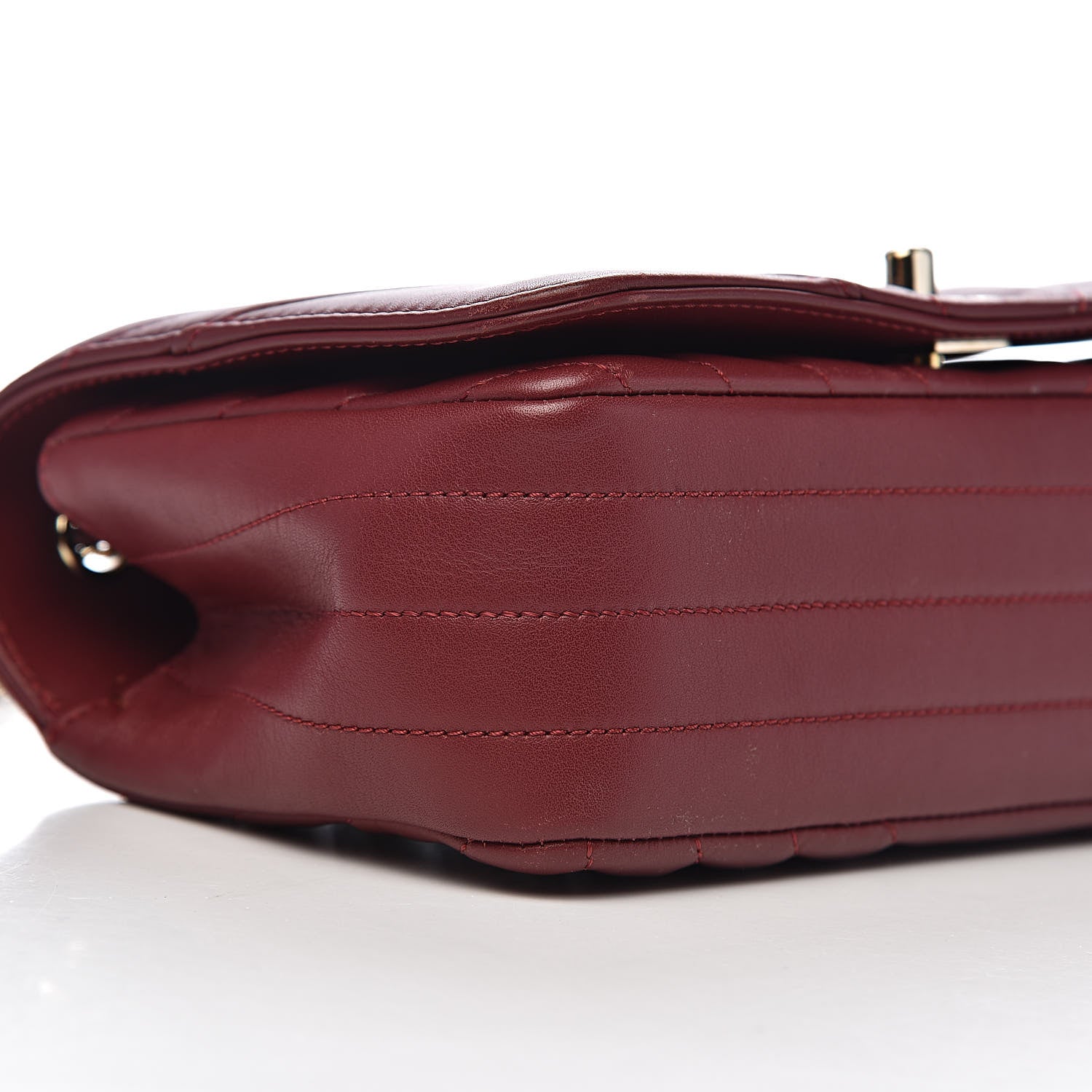 Chanel Calfskin Chevron Quilted Mini Statement Flap Burgundy 9 of 11
