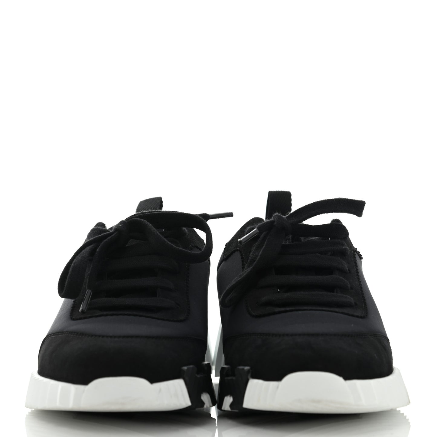 Technical Jersey Suede Goatskin Bouncing Sneakers 35.5 Black White